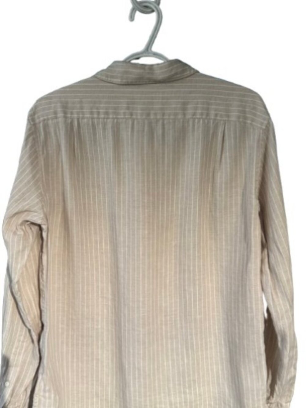 Uniqlo linen regular fit long sleeve button down stripe shirt men's size S - Picture 6 of 7